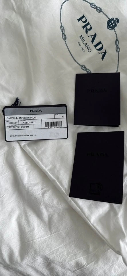 Prada Denim Re-Nylon Reversible M Bucket Hat Blue Black - photo 4