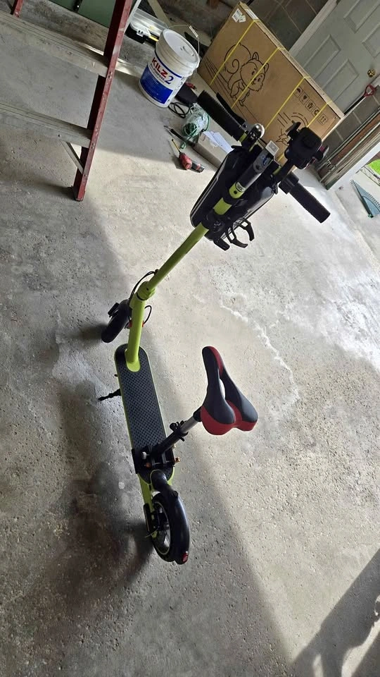 Lime Green Electric Scooter with Seat