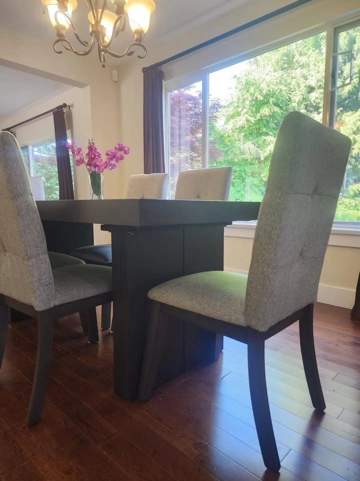 Dark Wood Dining Table with 6 Chairs + Warranty - photo 2