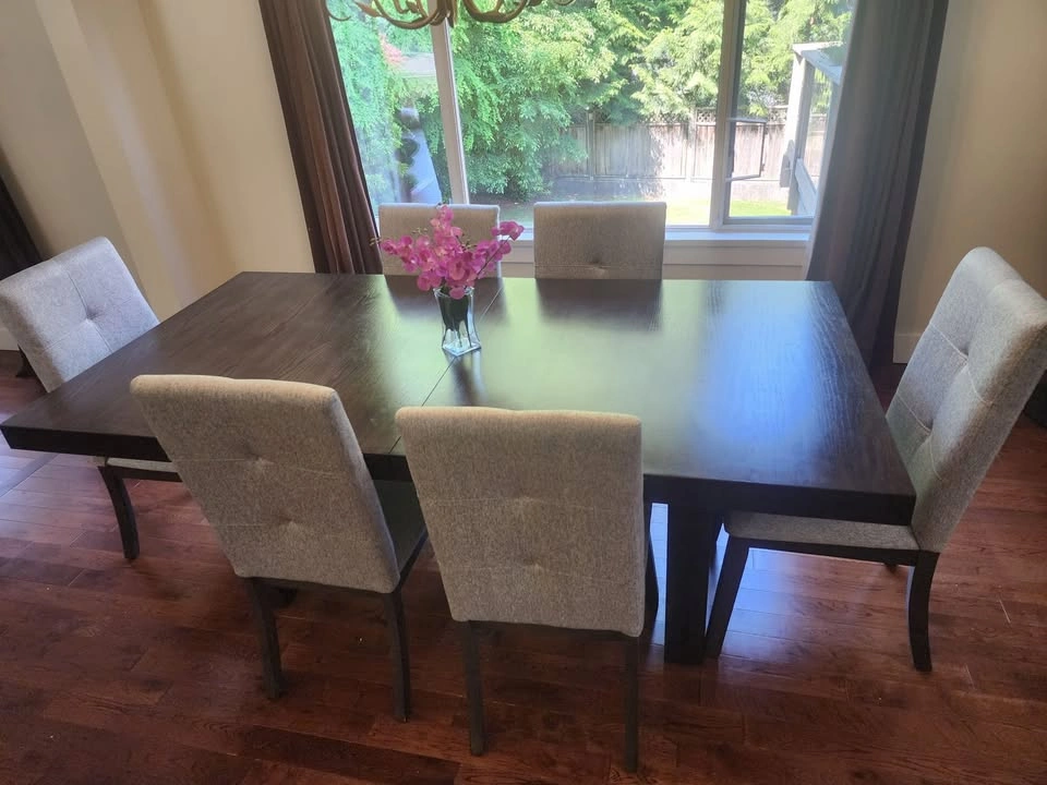 Dark Wood Dining Table with 6 Chairs + Warranty - photo 4