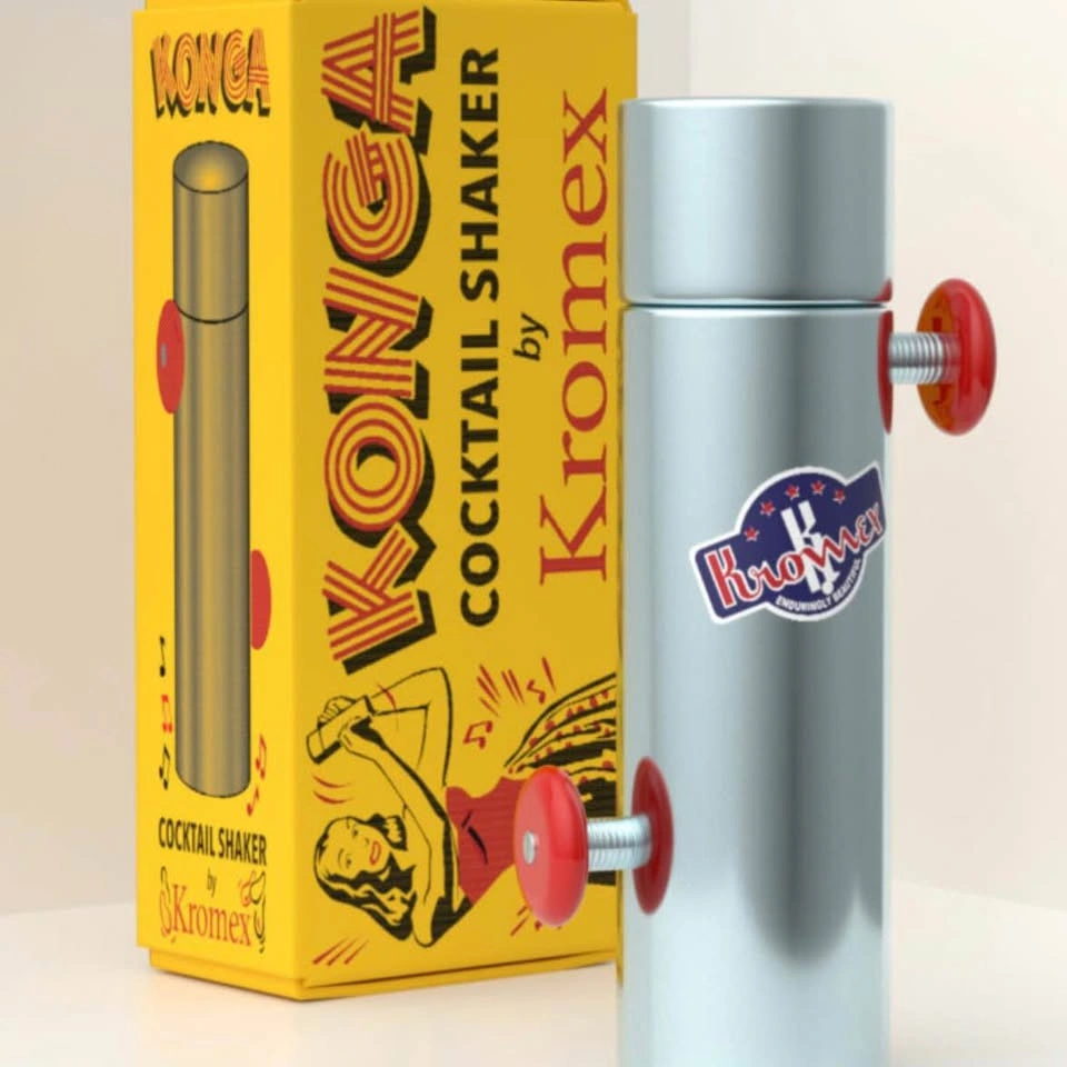 Kromex Vintage Cocktail Shaker Red Bakelite Handles Rare - photo 2