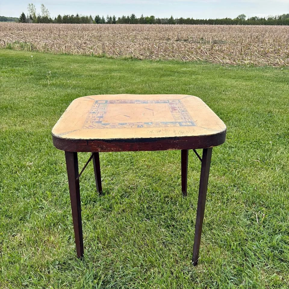 Antique Peerless Wooden Folding Monopoly Table