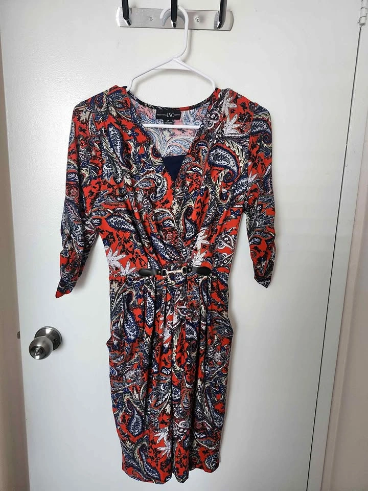 INC Company Paisley Belted Dress S/P