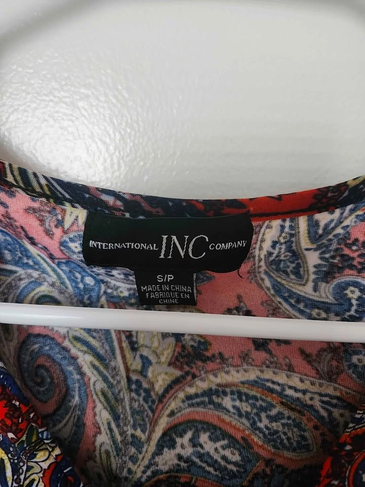 INC Company Paisley Belted Dress S/P - photo 3
