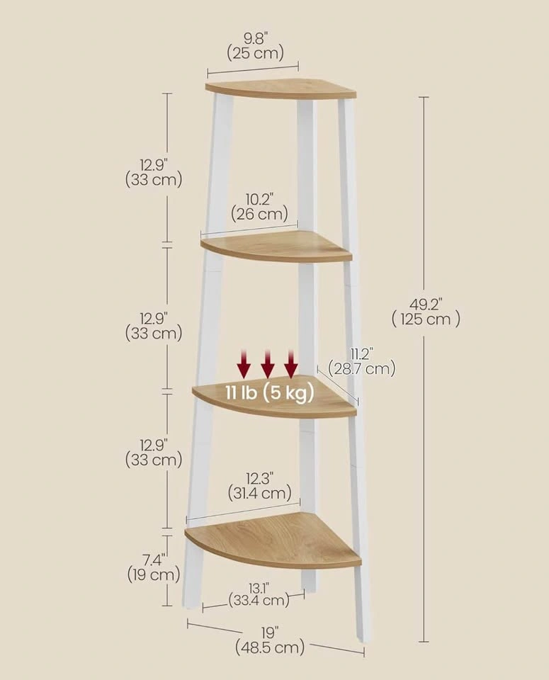 4 tier white corner shelf - new, still in box - photo 2