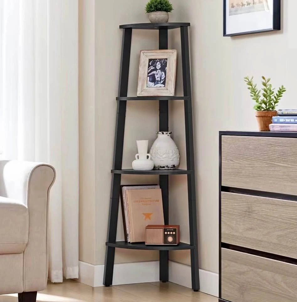 4 Tier Charcoal Gray Corner Shelf - New