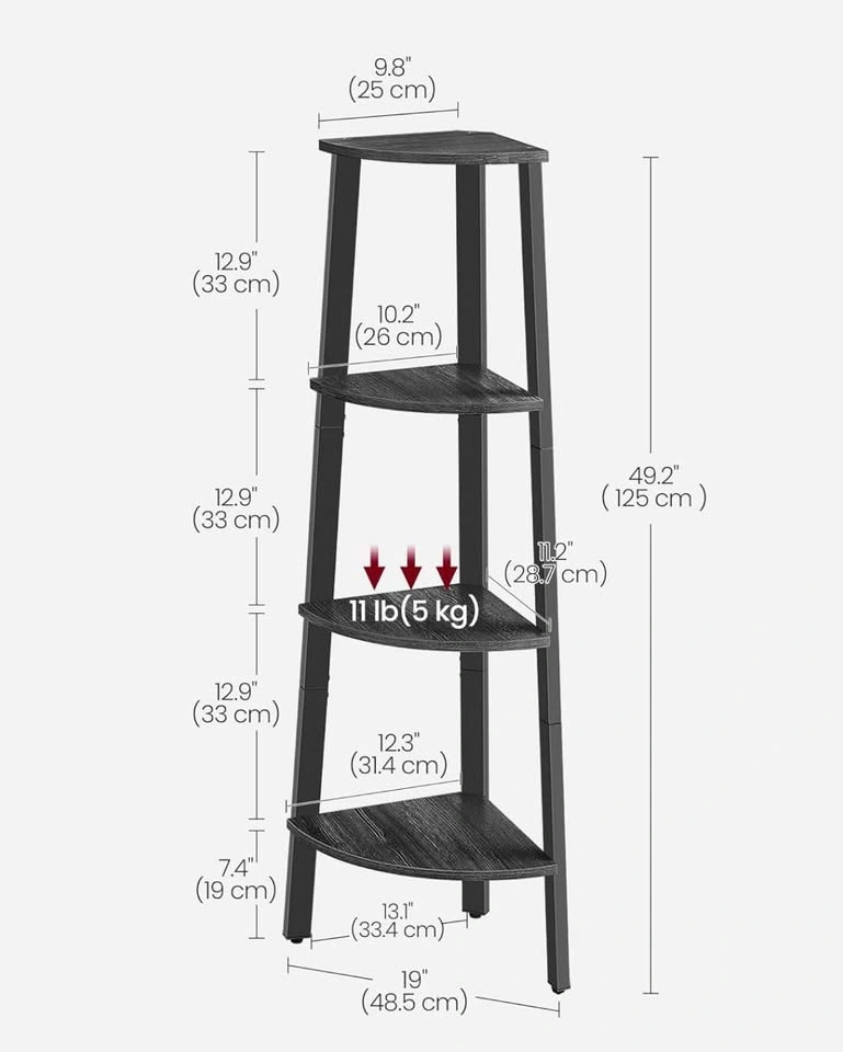 4 Tier Charcoal Gray Corner Shelf - New - photo 2