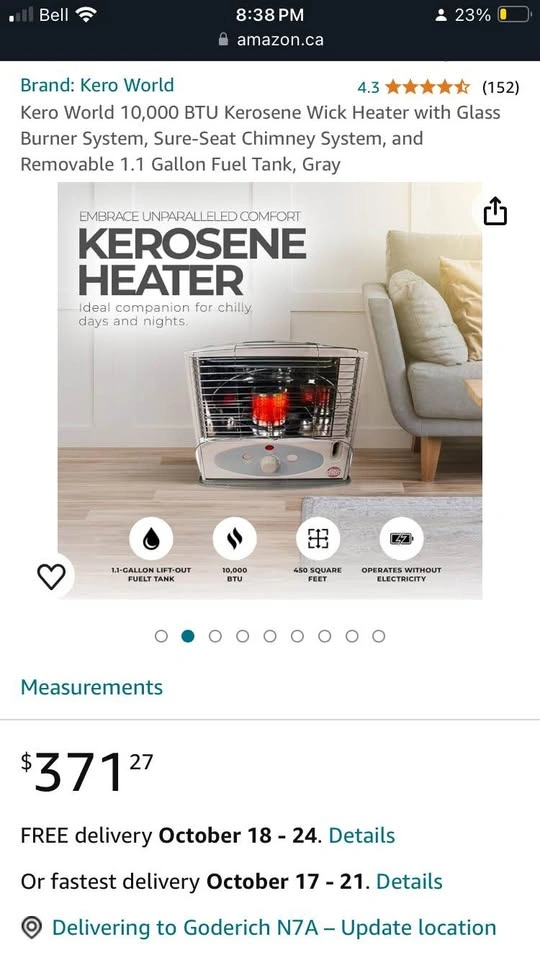 Kero World 10000 BTU Kerosene Wick Heater - photo 4