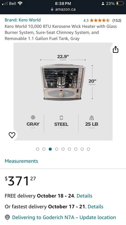 Kero World 10000 BTU Kerosene Wick Heater - photo 5