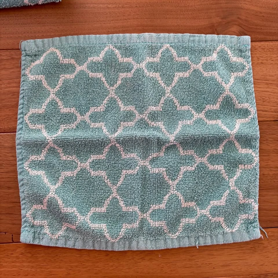 Set Of Five Turquoise Blue Face Cloths For Sale - photo 2