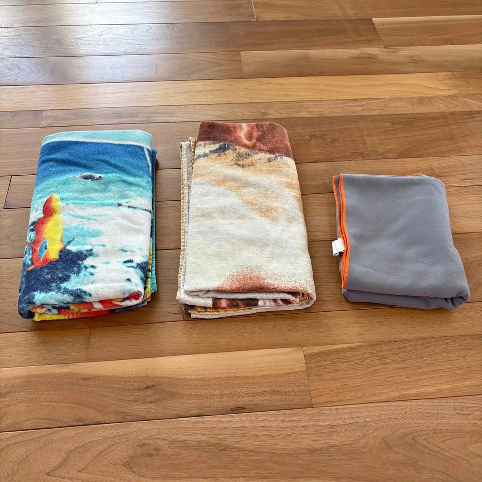 Gray Microfiber Yoga & Beach Towel Bundle