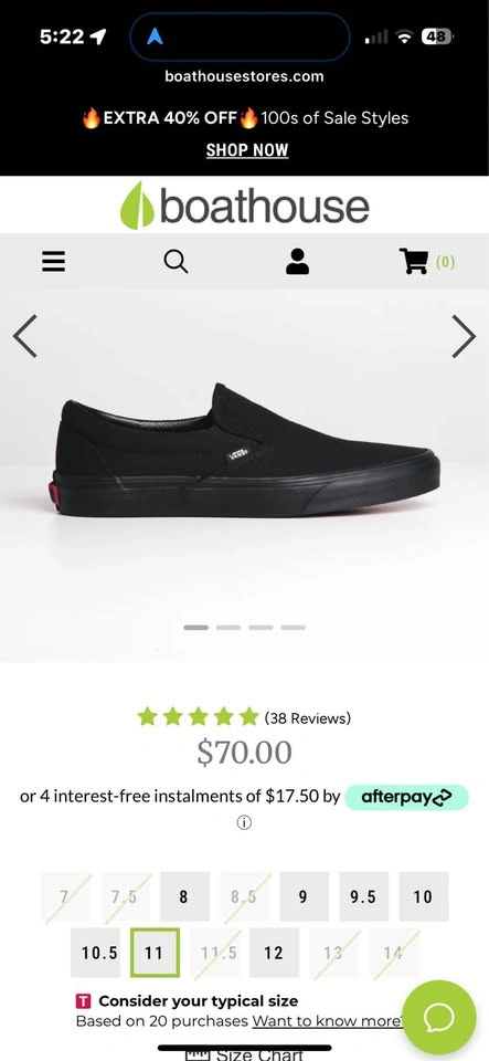 Mens Vans Classic Slip On Canvas Shoes - Size 11.5 - photo 2