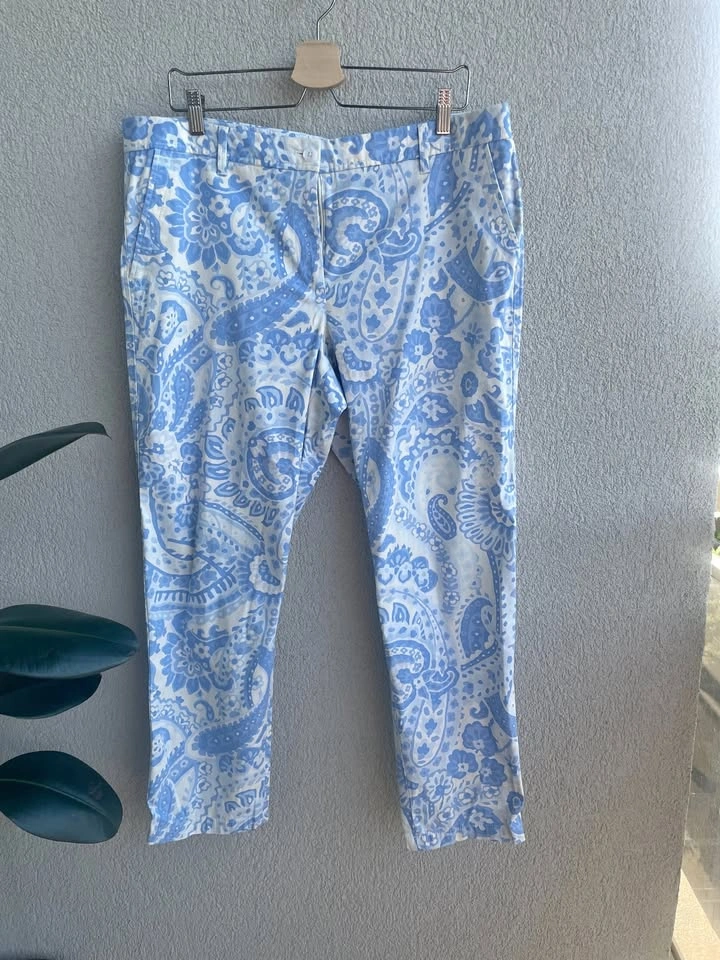 Size 14 Talbots Relaxed Chino Paisley Print Pants