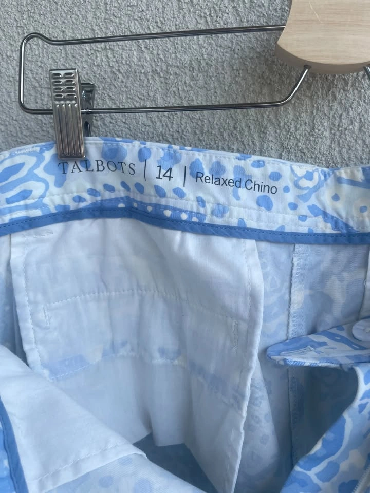 Size 14 Talbots Relaxed Chino Paisley Print Pants - photo 5