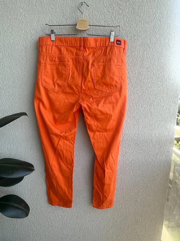 Size 16 Olsen Orange Stretch Jeans Kim Pipe Slim Leg Pants - photo 4