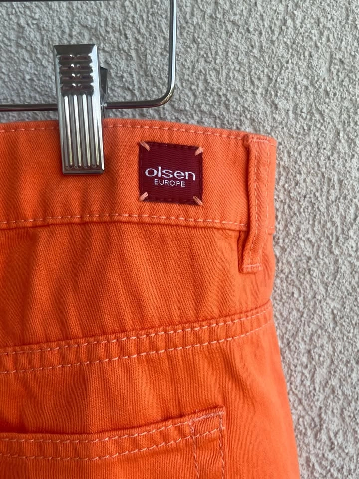 Size 16 Olsen Orange Stretch Jeans Kim Pipe Slim Leg Pants - photo 5