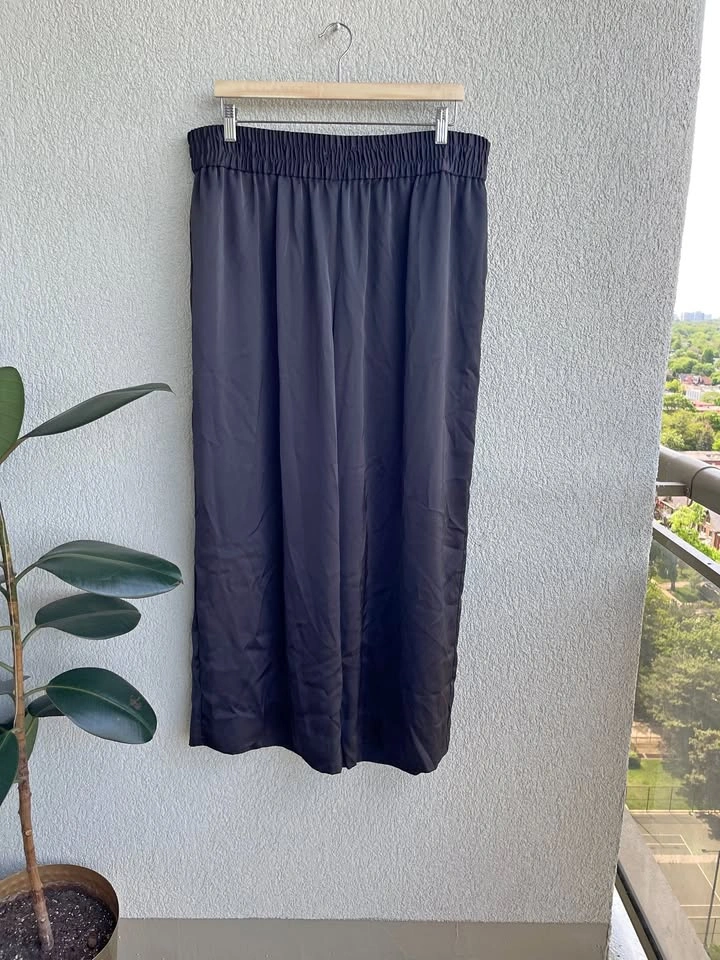 Rachel Roy Black Satin Wide Leg Pants Size 2X