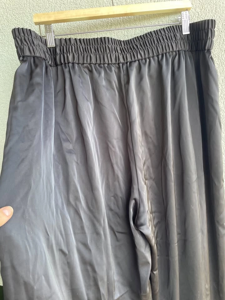 Rachel Roy Black Satin Wide Leg Pants Size 2X - photo 3