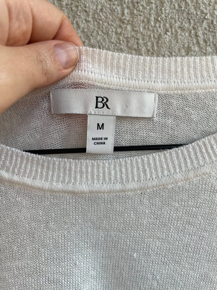 Banana Republic White Linen Rayon Knit Top (M-L) - photo 2