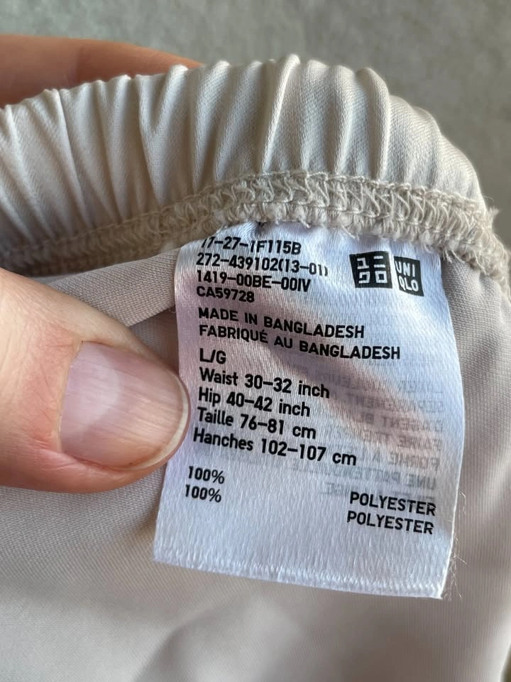 Size L Uniqlo Cream Satin Lounge Pants - photo 5