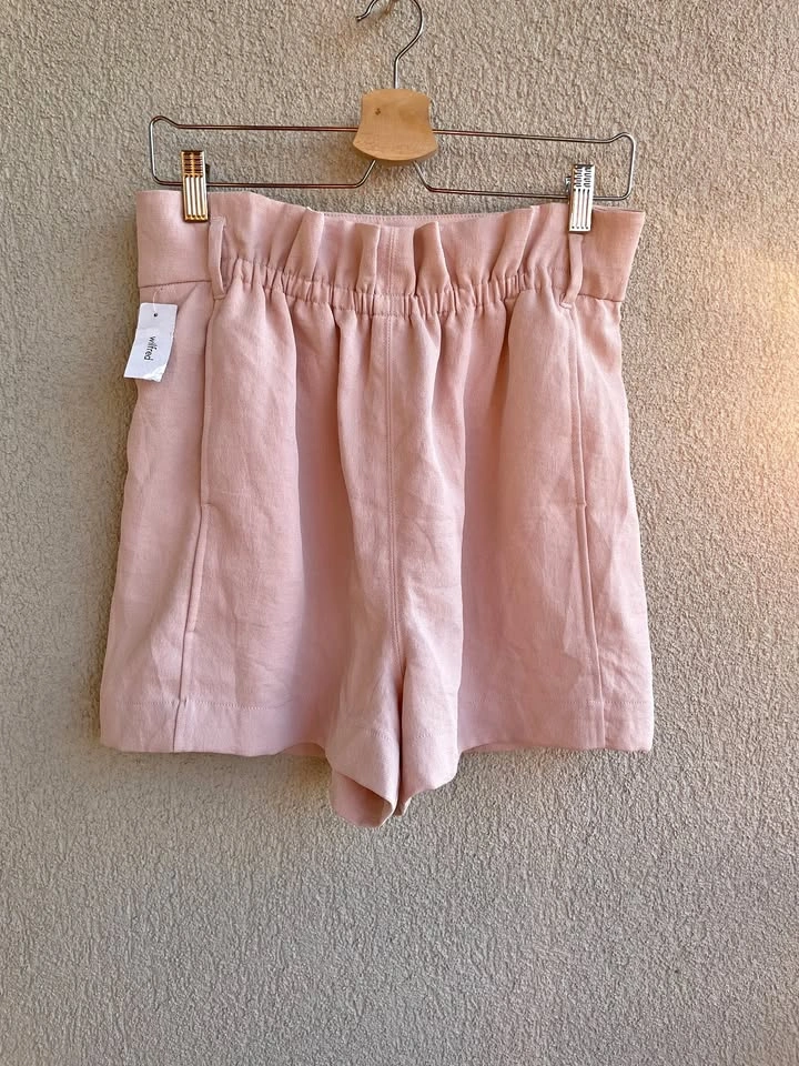NEW Wilfred Gelas Rose Quartz Pink Paperbag Shorts Size 10