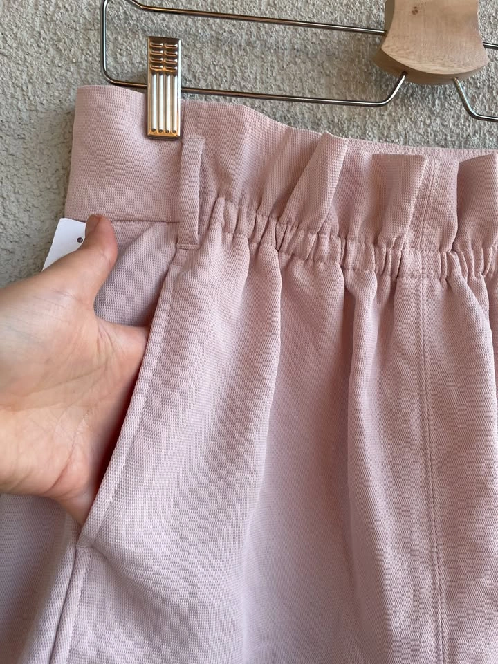 NEW Wilfred Gelas Rose Quartz Pink Paperbag Shorts Size 10 - photo 2