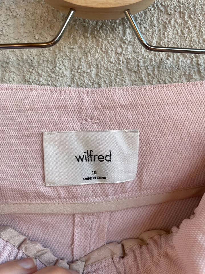 NEW Wilfred Gelas Rose Quartz Pink Paperbag Shorts Size 10 - photo 3