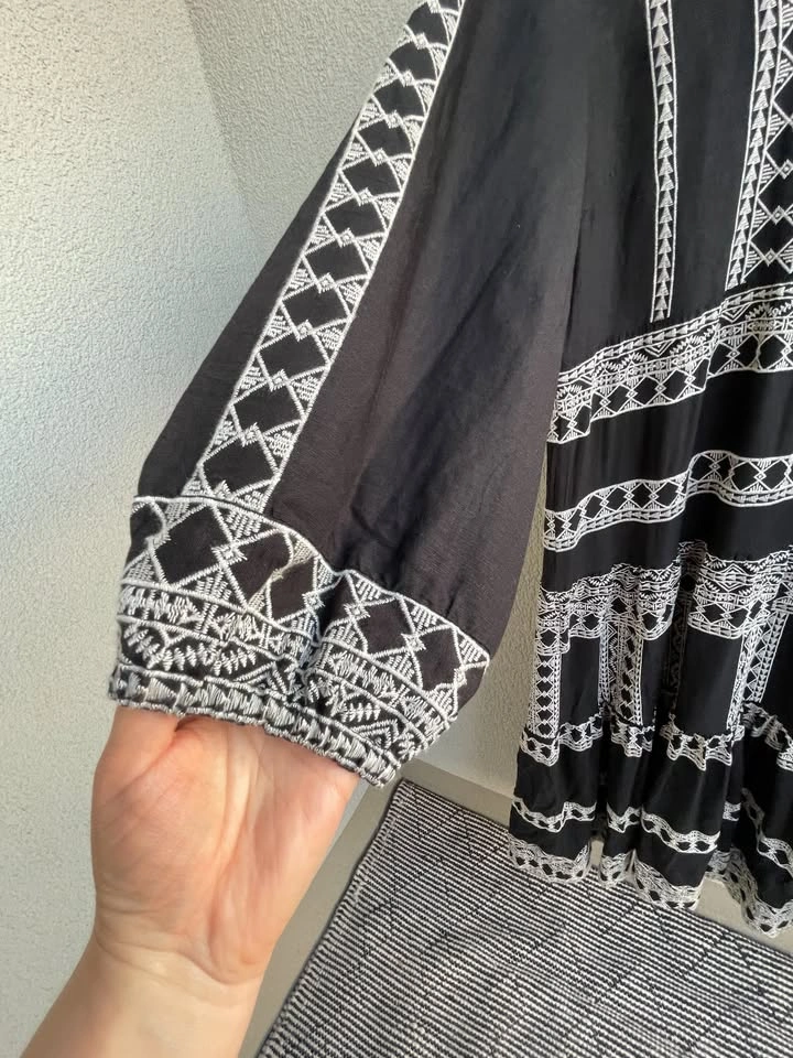 Zara Embroidered Boho Maxi Dress - Size S - photo 3