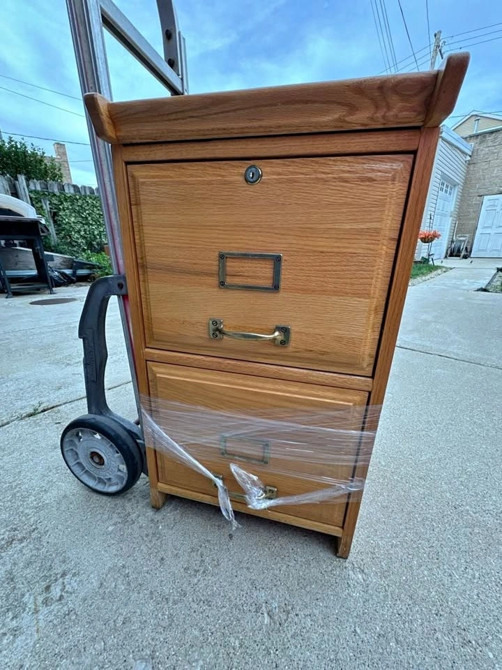 Mission Style Solid Oak 2-Drawer Filing Cabinet