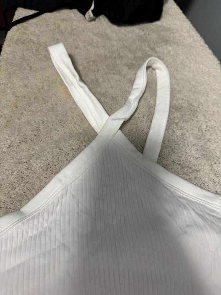 Old Navy White Ribbed Crisscross Halter Tank Top XXL - photo 2