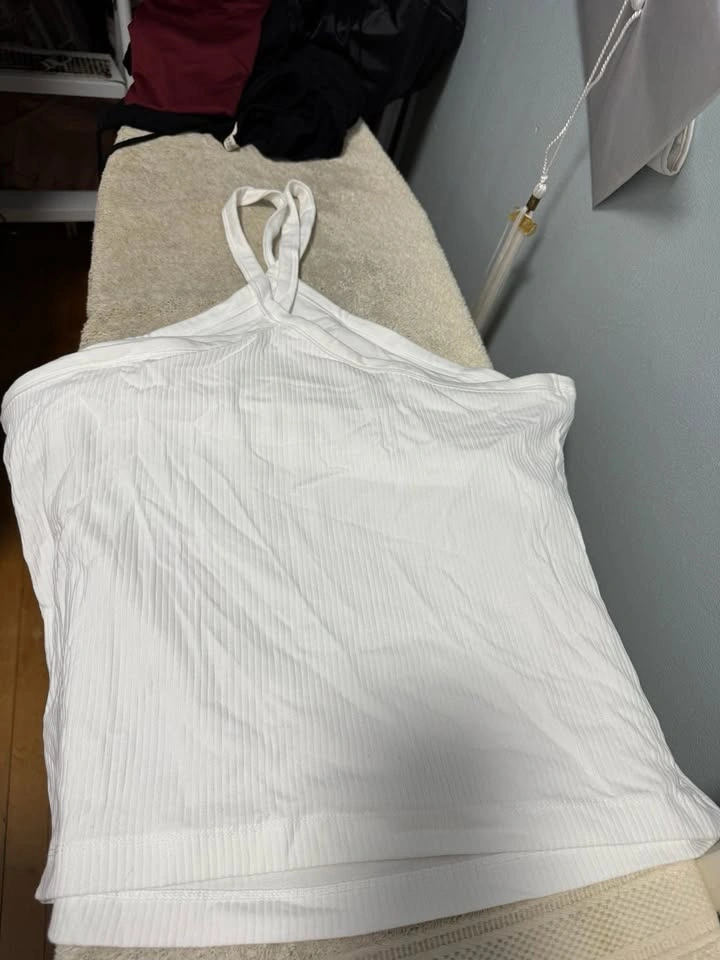 Old Navy White Ribbed Crisscross Halter Tank Top XXL - photo 3