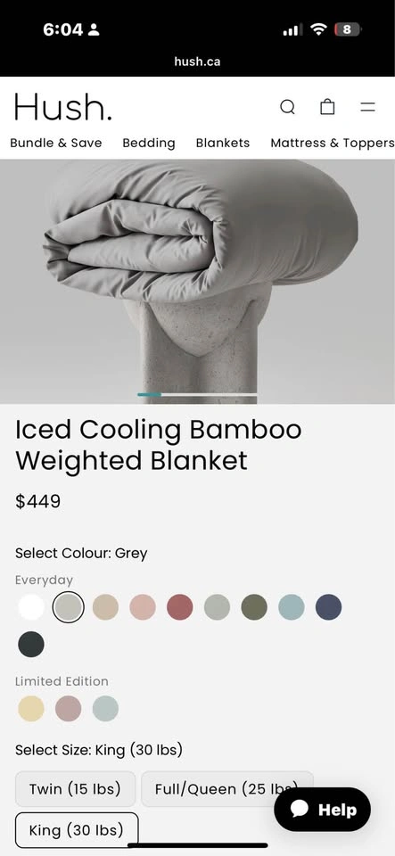 Hush Iced 2.0 35lb King Weighted Blanket - photo 4