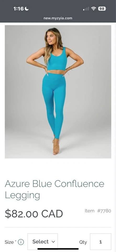 Zyia Azure Blue Confluence Legging - photo 2