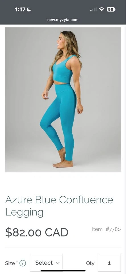 Zyia Azure Blue Confluence Legging - photo 3