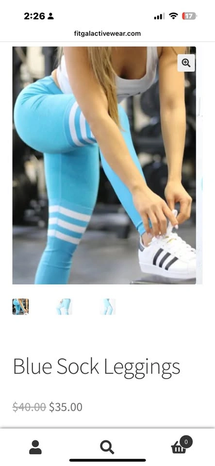 FitGal Blue Sock Leggings - Size Medium - photo 5