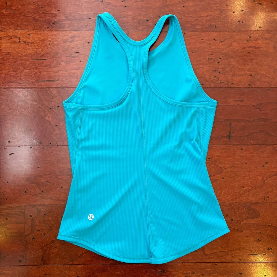 Lululemon Base Pace Tank - Ribbed Turquoise Tide Size 2 - photo 2