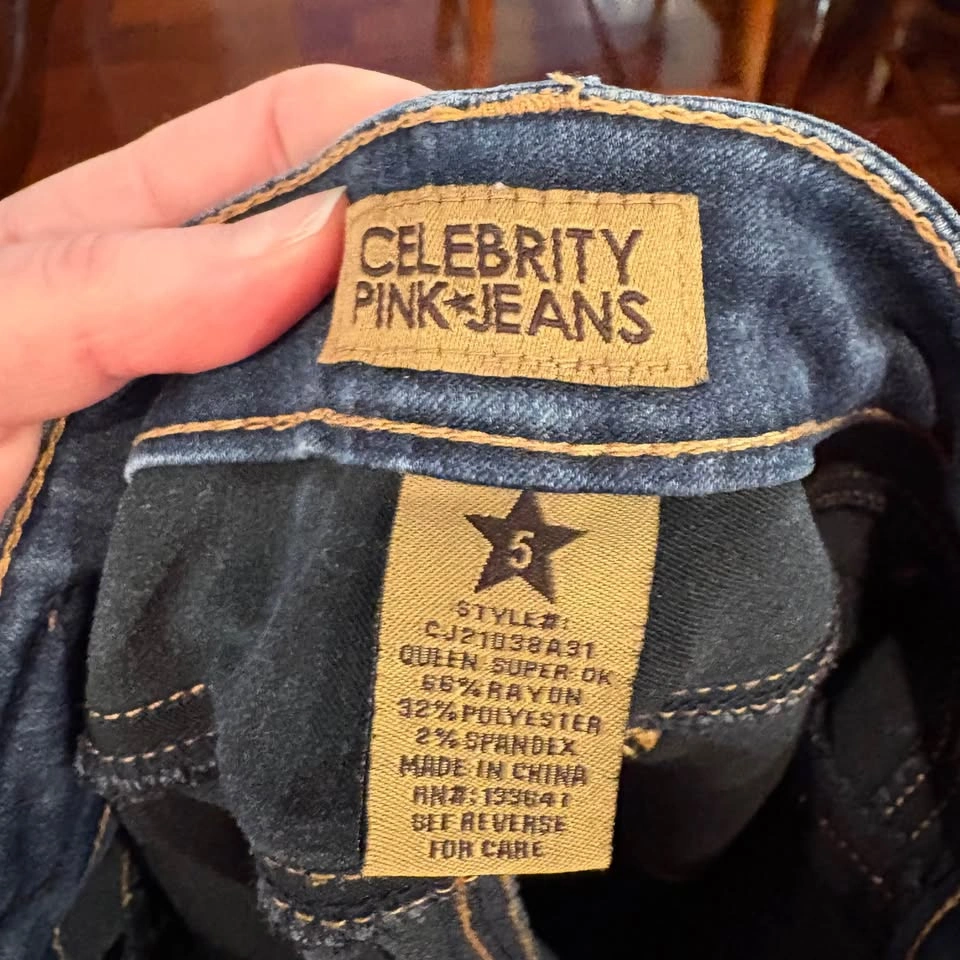 Women's Celebrity Pink Dark Wash Skinny Jeans (Low To Medium Ris - photo 3