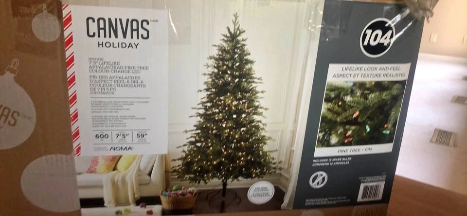 7'5" Appalachian Pine LED Christmas Tree with ornaments MEGA DEA