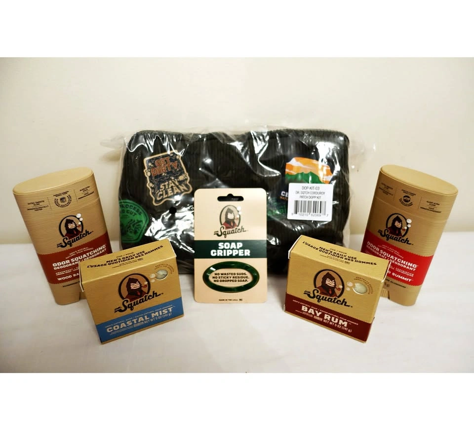 Dr. Squatch Men's Hygiene Kit w/ Corduroy Dopp Bag