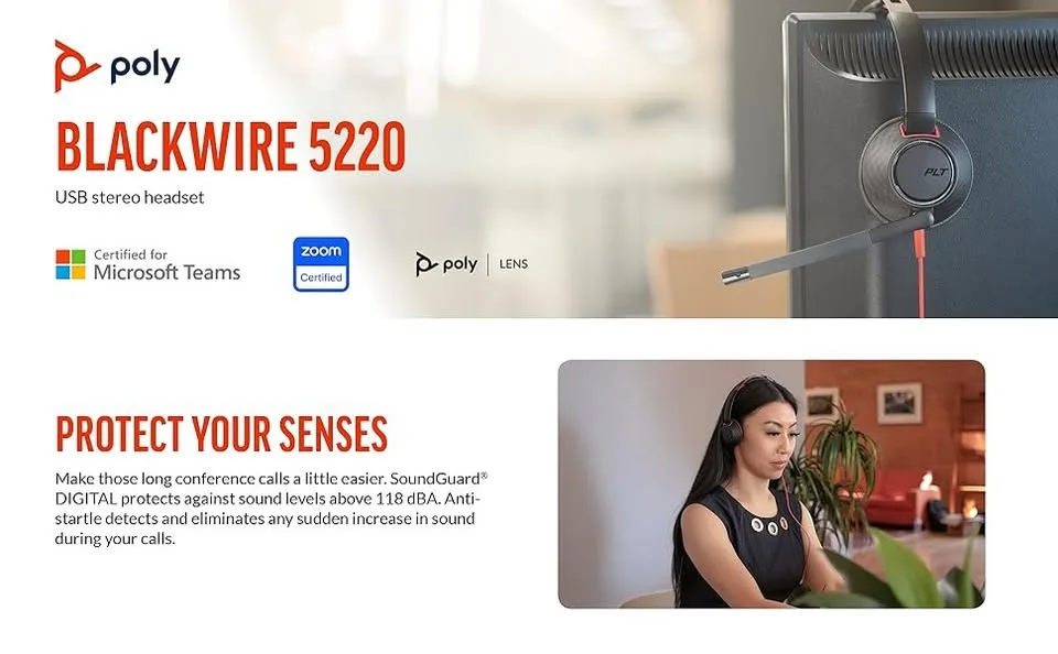 [Brand New] Poly Blackwire 5220 Wired Headset image indicator(7)