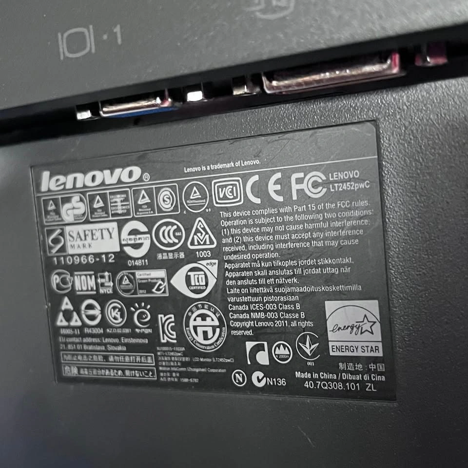 Lenovo ThinkVision 24” IPS Monitor LT2452p w/ DVI Cable - photo 2