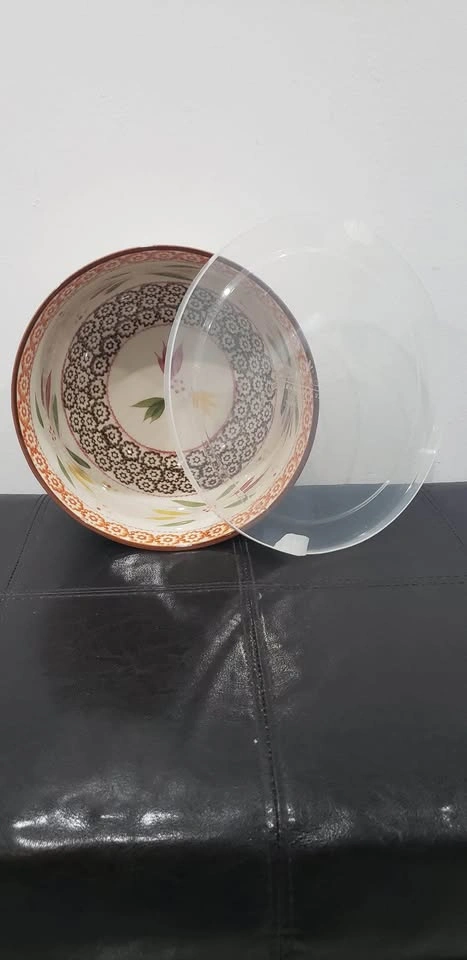 Large Floral Serving Bowl With Lid - photo 2