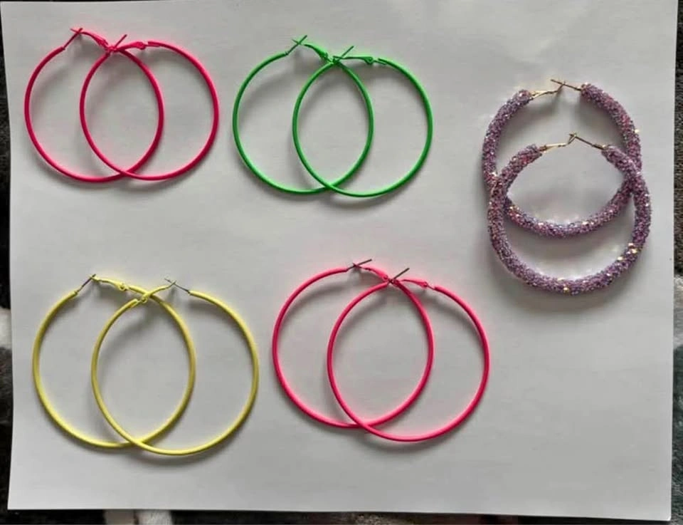 Colourful Hoop Earring Set of 5
