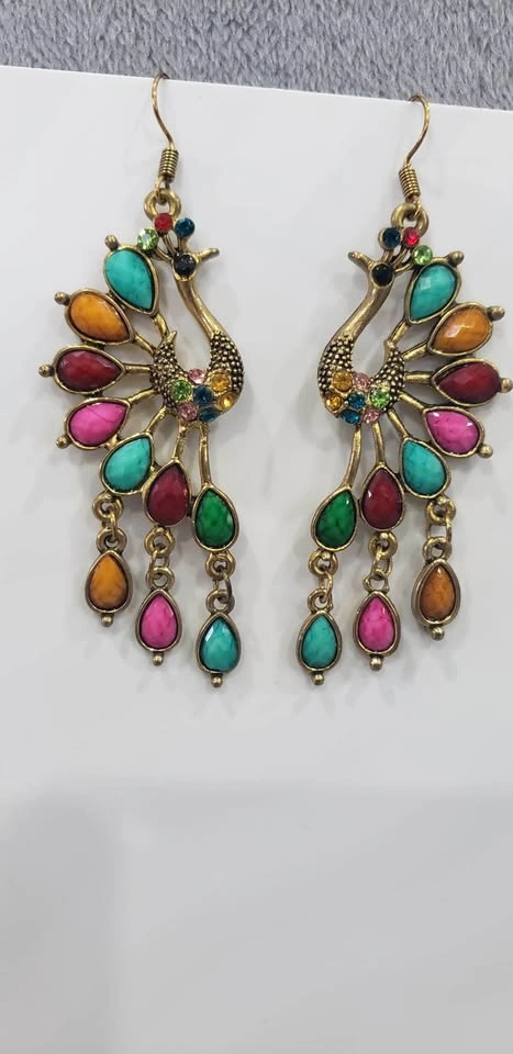 Peacock Multicolor Dangle Earrings - photo 2
