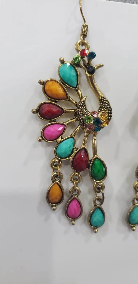 Peacock Multicolor Dangle Earrings - photo 4