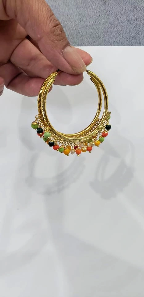Multicolour Hoop Earrings with Beads