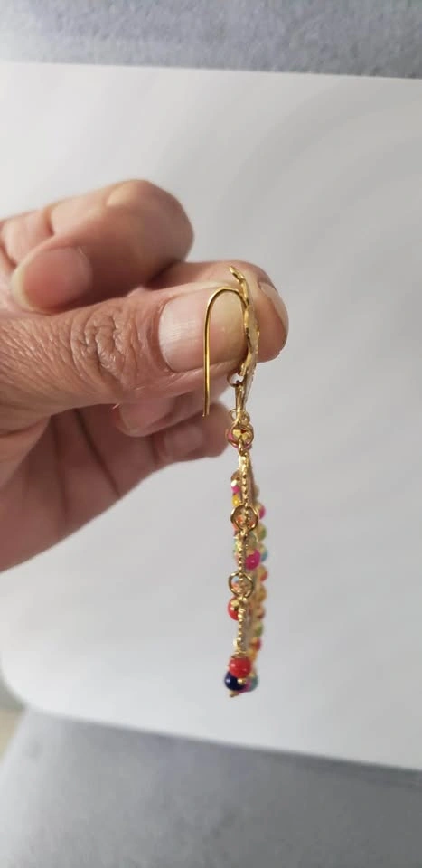 Traditional Punjabi Multicolour Jago Earrings & Tikka Set - photo 4