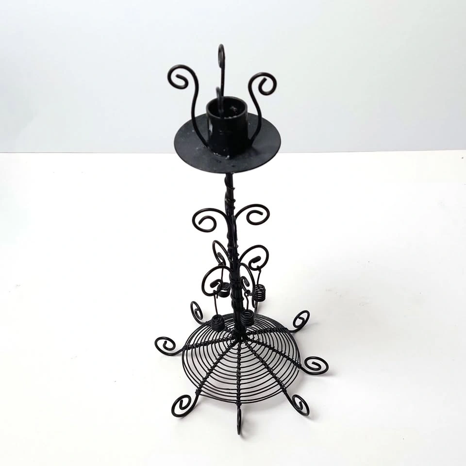 Vintage IKEA Black Metal Candle Holder Stand (Scrollwork) - photo 2