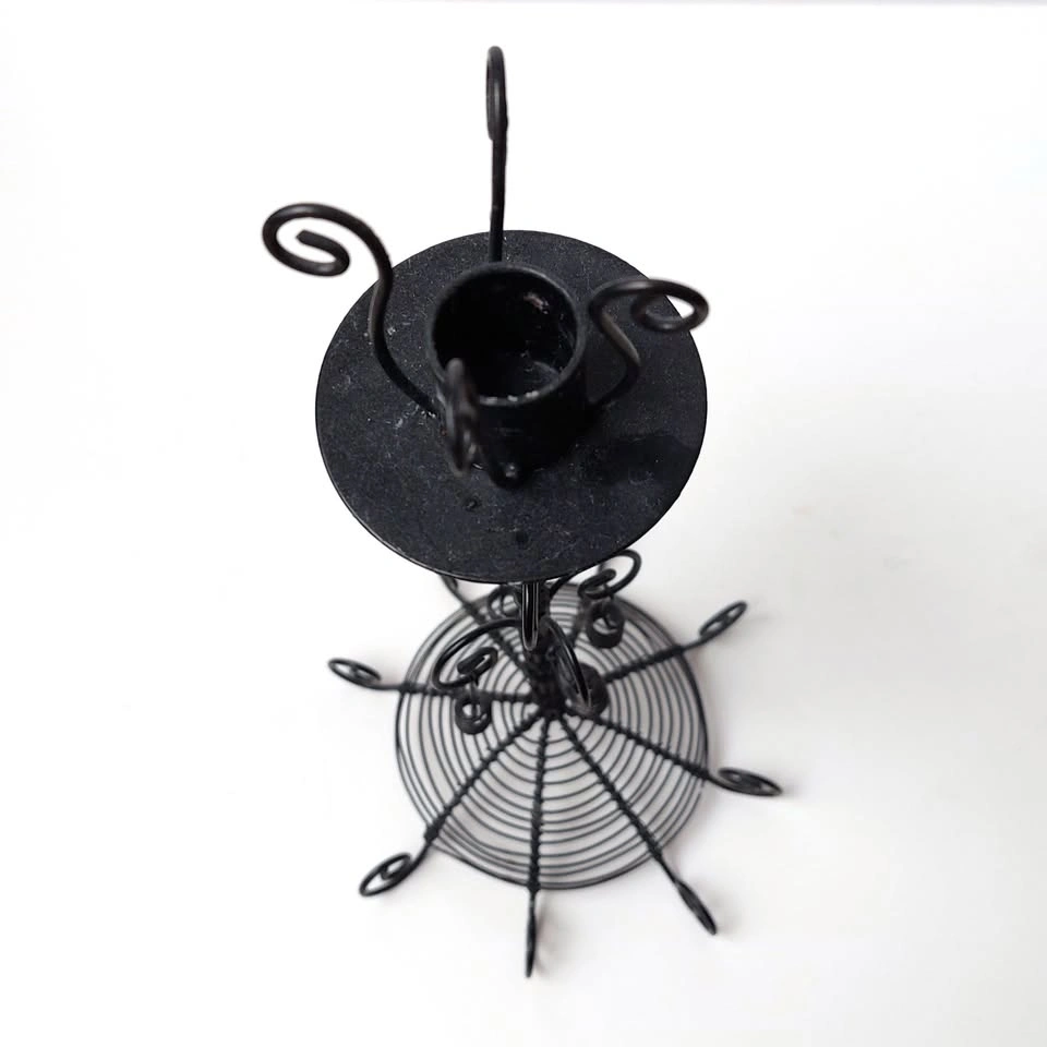 Vintage IKEA Black Metal Candle Holder Stand (Scrollwork) - photo 4