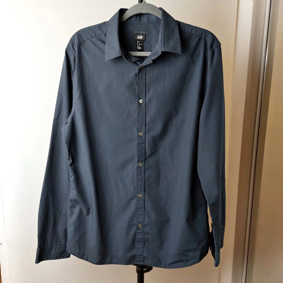 Mens Dress Shirts Lot Bundle: 2x L (Black, Navy)